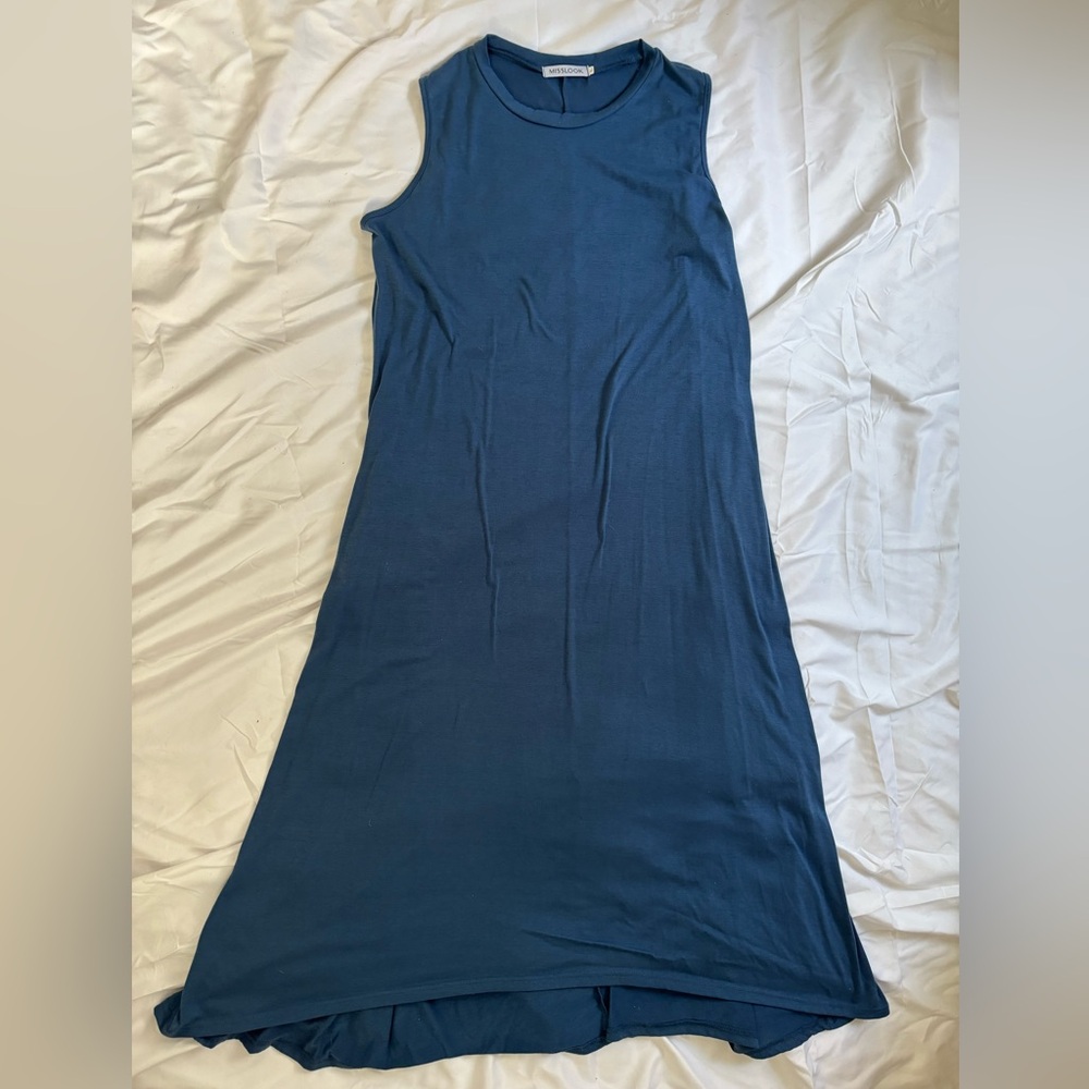 MISSLOOK Navy Sleeveless Maxi Dress